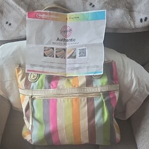 Coach Multicolor Stripe Tote - Pink, Green, Yellow, Brown